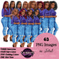 Planner girl clipart, Jeans girl clipart, Afro girl clipart, Fashion girl clipart, Denim jeans girl, Black girl magic African American woman