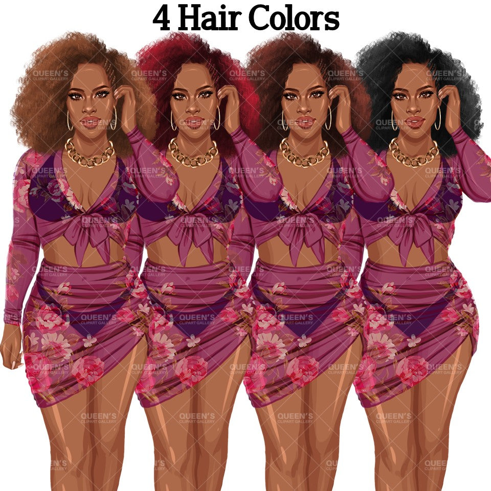 Black girl PNG, African American woman, Afro girl, Summer clipart, Woman in bathing suit, Swim suit, Fashion girl clipart, White woman, Summer girl clipart, Beach time, Fashion illustration