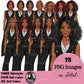 Afro woman, Boss lady, Business Lady, Lady boss clipart, Boss babe, Fashion girl clipart, Business woman clipart, Fashion illustration, Woman in suit