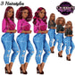 Planner girl clipart, Jeans girl clipart, Afro girl clipart, Fashion girl clipart, Denim jeans girl, Black girl magic African American woman