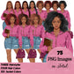 Afro Denim jeans girl, Jeans girl clipart, Afro Teenager clipart, Fashion girl clipart, Fashion illustration, Teen girl clipart, Denim Girl Clipart