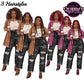 Coffee Girl Clipart, Denim Jeans Girl, Jeans Girl, Afro Girl Clipart, Fashion Girl Clipart, Jeans Girl Clipart, African American Clipart