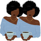 Flat Clipart Bundle, Afro woman drinks coffee, Afro girl clipart,  Black woman, Black girl magic, Fashion girl clipart, Relax at home, Coffee girl