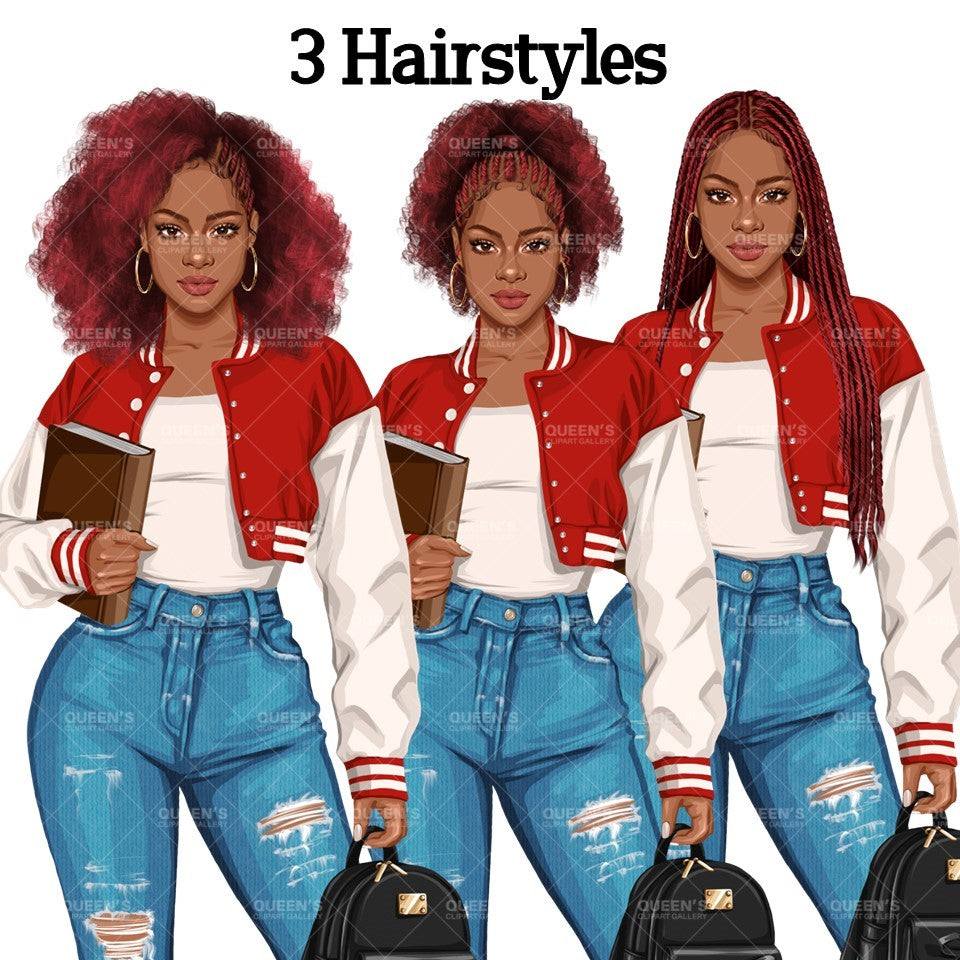 Afro Denim jeans girl, Jeans girl clipart, Afro Teenager clipart, Fashion girl clipart, Fashion illustration, Teen girl clipart, Denim Girl Clipart