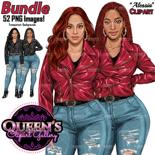 Denim girl clipart, Fashion girl clipart, Jeans girl clipart, Fashion illustration, Curvy girl clipart, Afro girl, African American woman