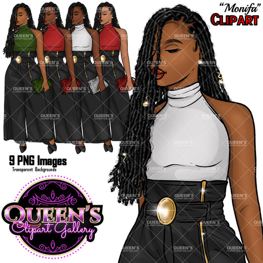 Black girl clipart, Afro girl clipart, Black woman clipart, Black girl magic, Fashion girl clipart, Girl boss clipart African American Woman