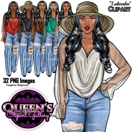 Denim girl clipart, Black girl magic, Fashion girl clipart, African American woman, Afro girl clipart, Girl boss, Fashion illustration, Boss lady