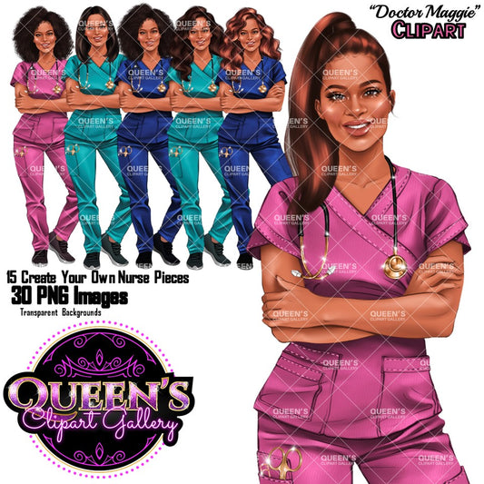 HealthCare Clipart, Nurse Clipart PNG, Doctor Nurse Clipart, Fashion Nurse Doll, Fashion Illustration, Medical Clipart, Medical Worker