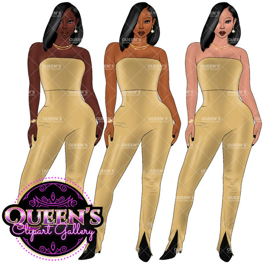 Curvy Woman Clipart, Fashion Girl Clipart, Afro Woman clipart, Black girl magic, Girl boss clipart, African American woman, Party girl