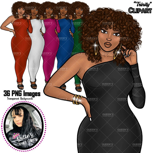 Afro girl clipart, Fashion clipart, Black woman clipart, Black girl magic, Fashion girl clipart, Girl boss clipart, Curvy girl, Black Queen