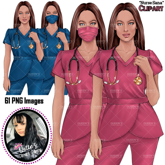 HealthCare Clipart, Nurse Clipart PNG, Doctor Nurse Clipart, Fashion Nurse Doll, Fashion Illustration, Medical Clipart, Medical Worker