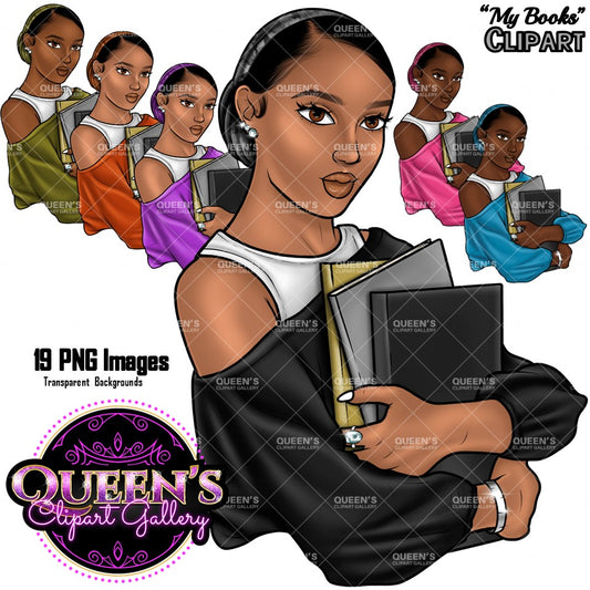 Book lover, Afro girl clipart, Book clipart, I love books,  Afro woman clipart, Black girl magic, Fashion girl clipart, Bookworm life, Books