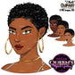 Woman Face, Afro Face Clipart, Face Clipart, African American Woman Face Clipart, Black Girl Magic, Fashion Girl, Clipart, Head Clipart