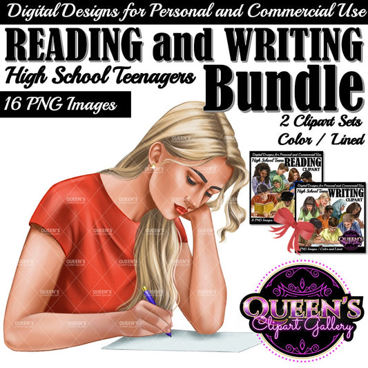 Students Writing, Students Reading, Clipart Teens, Teenager, Teenagers Reading, Teens, Student Girl Clipart, Student Boy Clipart, Bundle