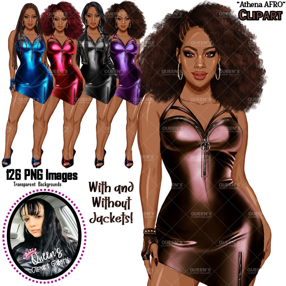 Afro woman in leather dress, Girl boss, Lady boss, Black girl magic, Fashion girl clipart, Fashion illustration clipart, Curvy girl clipart