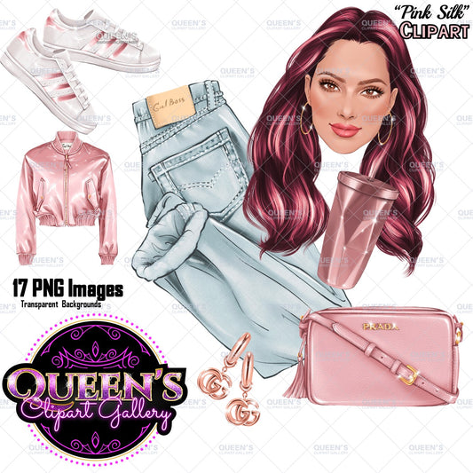 Fashion accessories clipart, Fashion Illustration, Fashion clipart, Fashion set clipart, Bag clipart, Sneakers clipart, Face clipart, Face