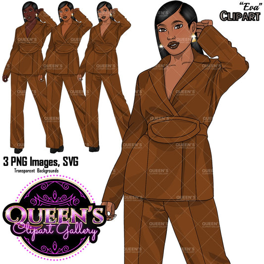 Woman in suit clipart, Afro woman clipart, Fashion girl clipart, African American woman, Teacher clipart, Business woman, Lady boss clipart