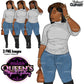 Denim Jeans Girl Clipart, Black Girl, Jeans girl, Afro girl clipart, Fashion clipart, Black woman clipart, Black girl magic, Girl boss