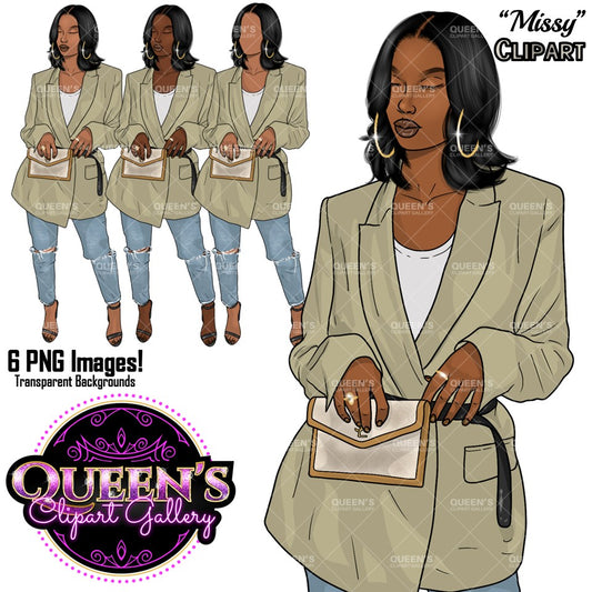 Denim Jeans Girl, Fashion girl clipart, Curvy woman clipart, Afro Woman clipart, Black girl magic, Girl boss clipart, African American woman