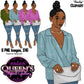 Denim Jeans girl, Afro girl clipart, Black woman clipart, Black girl magic, Fashion girl clipart, Jeans girl clipart, African Amercian woman