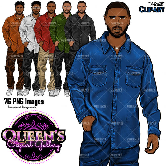 Man clipart, Handsome man clipart, Boyfriend clipart, Casual man clipart, Male clipart, African American man clipart, Black man clipart