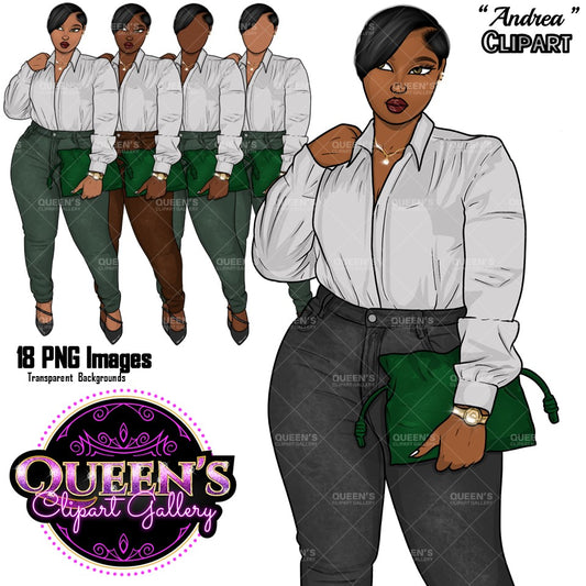 Afro girl clipart, Curvy girl clipart, Black woman clipart, Black girl magic, Fashion girl clipart, Girl boss clipart, Black girl png, Curvy