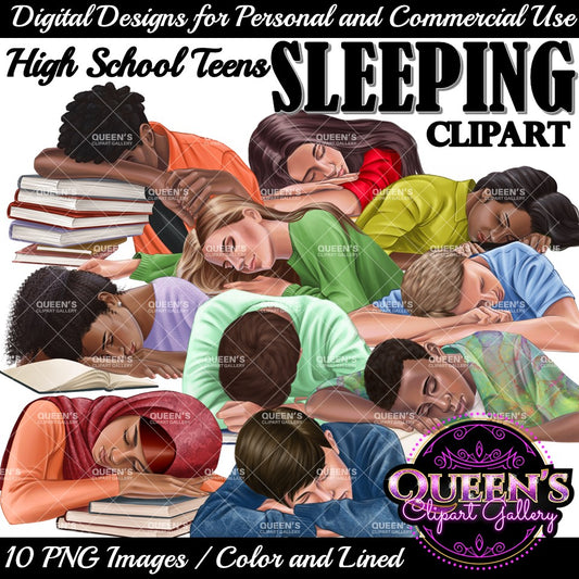 Teens Sleeping Clipart, Teenagers Sleeping, Tired Teenagers Clipart, Teen Clipart, Students Sleeping Clipart, High School Teens, Students