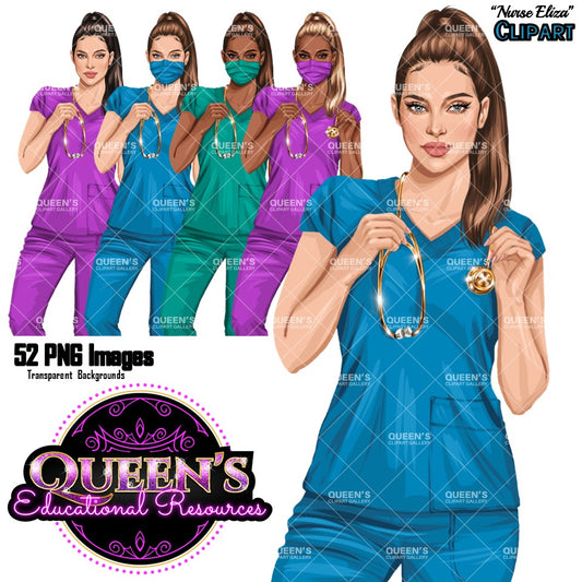HealthCare Clipart, Nurse Clipart PNG, Doctor Nurse Clipart, Fashion Nurse Doll, Fashion Illustration, Medical Clipart, Medical Worker