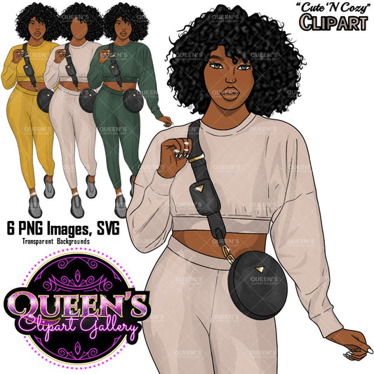 Afro girl clipart, Fashion girl clipart, Black woman clipart, Black girl magic, Fashion girl clipart, Girl boss clipart, Curvy girl, Fashion