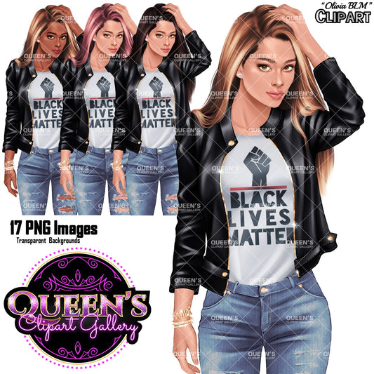 Black Lives Matter clipart, Power girl clipart, Hands up clipart, BLM, Black lives, Juneteenth clipart, Girl Power, Fashion girl clipart, Denim jeans girl