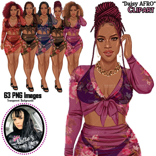 Summer clipart, Afro girl in bathing suit, Swim suit, Fashion girl clipart, Black girl, Summer girl, Beach time, Fashion illustration, Sun