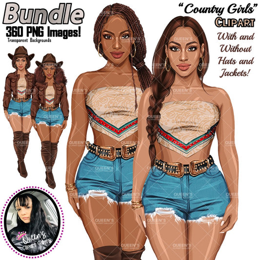 Country girl clipart, Jeans girl clipart, Summer girl clipart, Denim jeans, Woman clipart, Fashion girl clipart, Fashion illustration, Black girl magic, African American woman