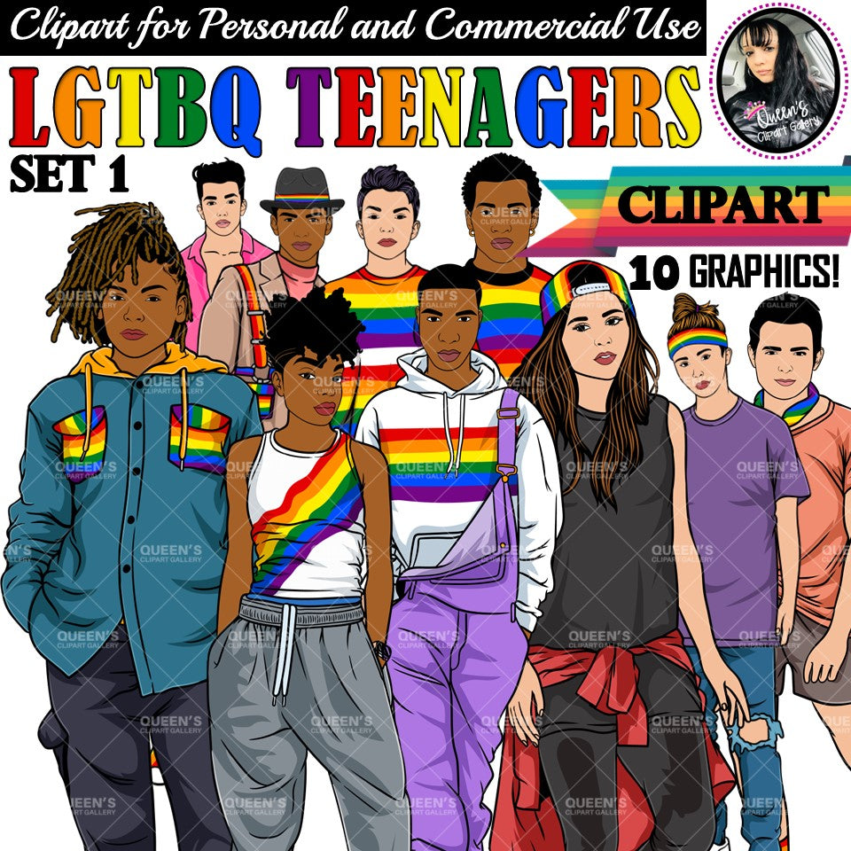 LGTtbq Teenagers, LGTBQ Clipart, Rainbow Flag PNG, Pride Month Clipart, Gay Pride PNG, Lesbian, Diversity, Rainbow Clipart, Teens