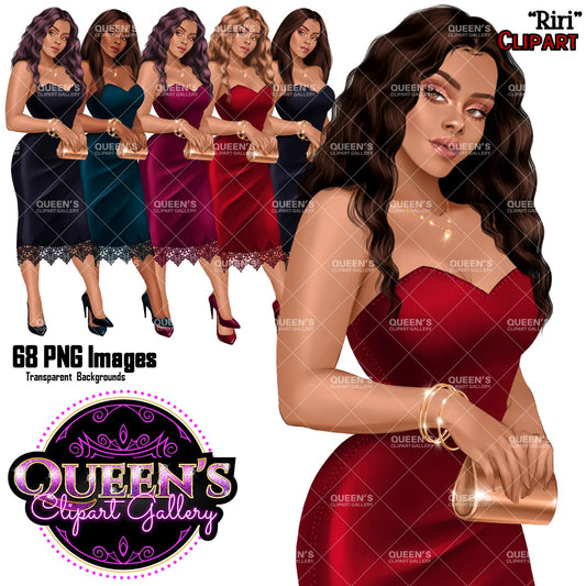 Woman in Red Dress, Lady boss, Woman clipart, Fashion girl clipart, Fashion illustration clipart, Curvy girl, Woman in dress, Fashion woman