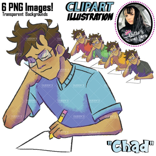 Teen clipart, Teen writing, Cartoonish illustration, Comic illustration, Clipart, Comic style people, Teenager, Back to school, cartoon teen