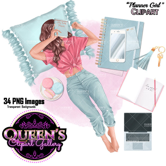 Planner Girl, Fashion Accessories, l Love Books Clipart, Bookworm, Fashion Clipart, Bookish Illustration, Planner Clipart, Booklover Clipart