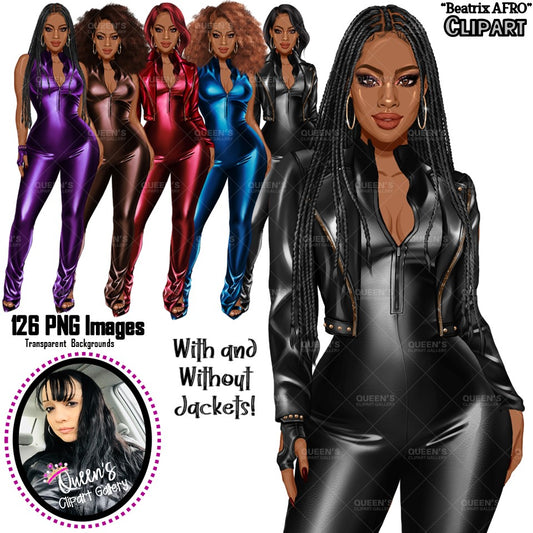 Afro woman in leather bodysuit, Girl boss, Lady boss, Black girl magic, Fashion girl clipart, Fashion illustration, Curvy girl clipart