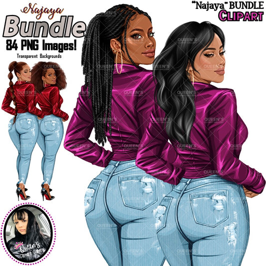 Curvy Denim Girl Jeans Girl Clipart