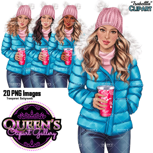 Denim jeans girl, Jeans girl clipart, Fashion illustration, Fashion girl clipart, Winter clipart, Coffee clipart, Girl with coffee clipart