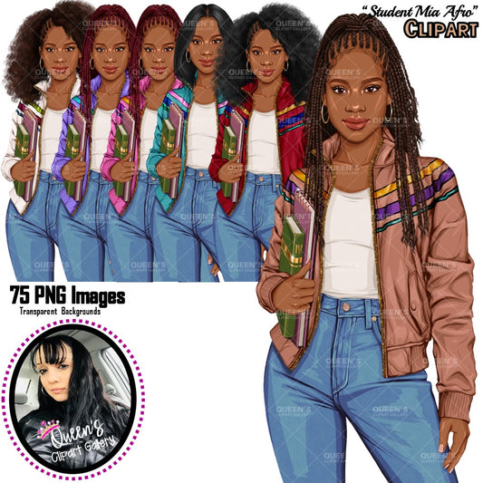 Teenager, Denim jeans girl, Jeans girl clipart, Afro Teen clipart, Fashion girl clipart, Fashion illustration, Student clipart, Denim Girl, Teen