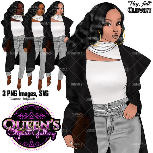 Afro girl clipart, Fashion illustration clipart, Black woman clipart, Black girl magic, Fashion girl clipart, Girl boss clipart, Black girl png, Curvy woman