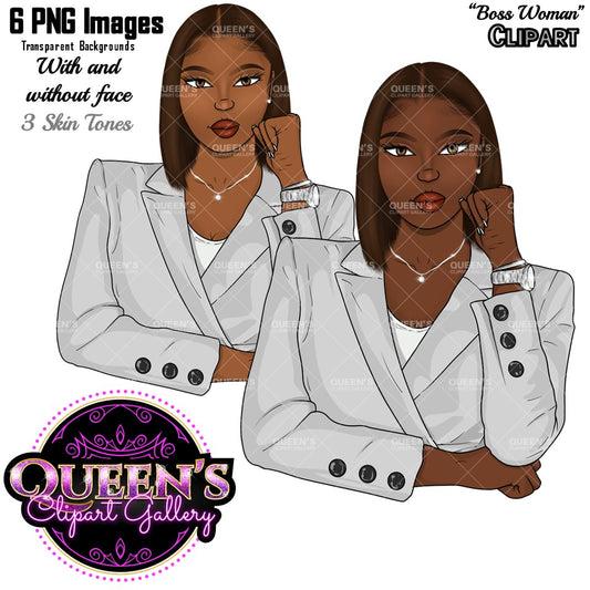 Boss Lady, Boss Woman Clipart, Fashion girl clipart, Girl boss clipart, Black girl, Afro girl clipart, Fashion girl clipart, African American woman