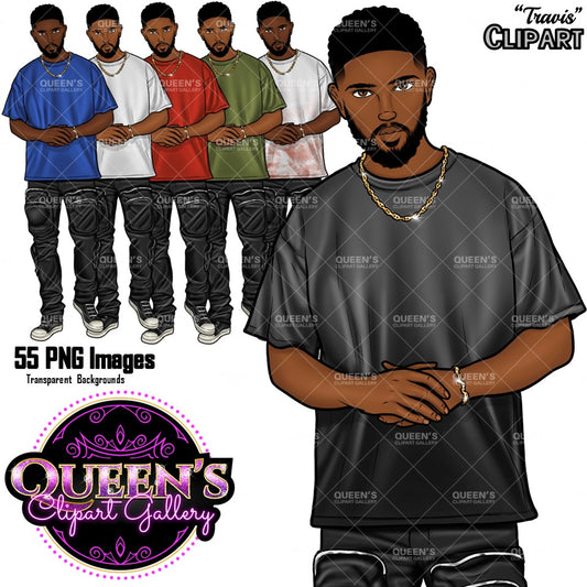Man clipart, Handsome man clipart, Boyfriend clipart, Casual man clipart, Male clipart, African American man clipart, Black man clipart
