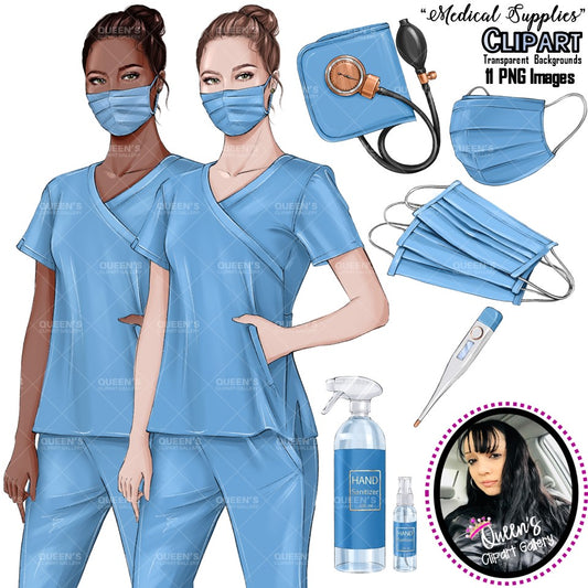 Medical supplies, Nurse Clipart, Medical Clipart, Nurse, Health Workers, Fashion Nurse Doll, Medical worker, Medical supplies, Stethoscope