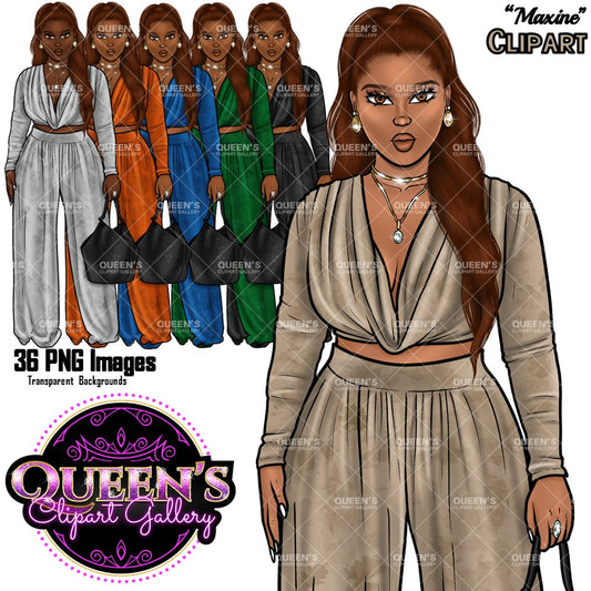 Afro girl clipart, Fashion clipart, Black woman clipart, Black girl magic, Fashion girl clipart, Girl boss clipart, Curvy girl, Black Queen