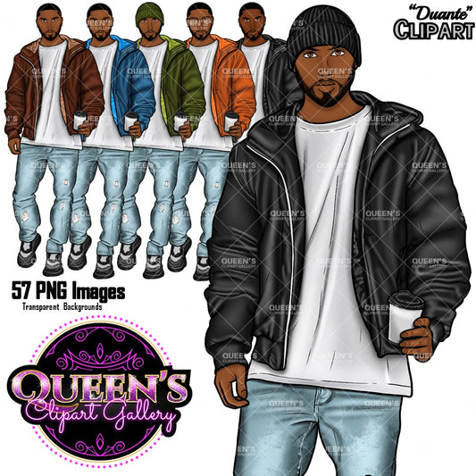 Man clipart, Handsome man clipart, Boyfriend clipart, Casual man clipart, Male clipart, African American man clipart, Black man clipart