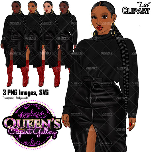Afro girl clipart, Black girl clipart, Fashion clipart, Black woman clipart, Black girl magic, Fashion girl clipart, Girl boss, Curvy girl