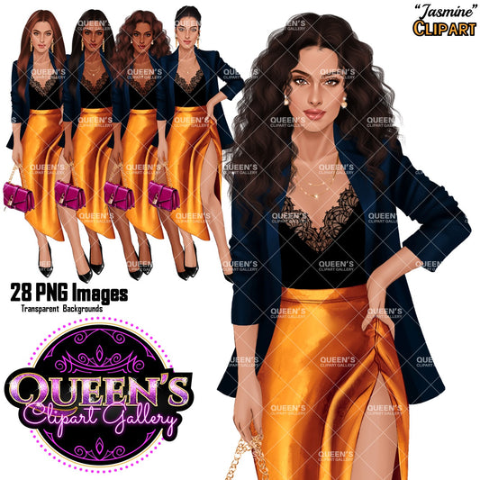 Fashion girl clipart, Lady clipart, Party clipart, Woman clipart, Fashion clipart, Lady in dress clipart, Boss lady clipart, Girl boss