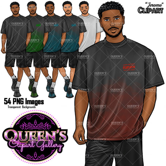 Fitness clipart, Handsome man clipart, Boyfriend clipart, Casual man clipart, Male clipart, African American man clipart, Black man clipart