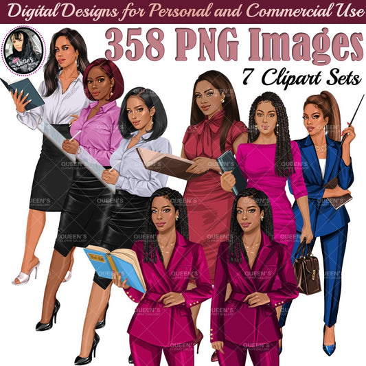 Teacher clipart, Teachers, Teaching clipart, Lady Boss clipart, Afro Teacher clipart, Teacher's Day clipart, Fashion girl, Boss Woman